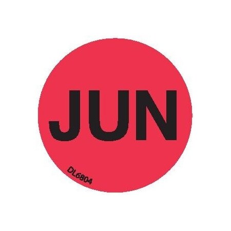 Decker Tape Products Label, DL6804, MONTHS OF YEAR - JUN, 1" DL6804